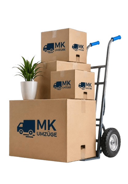 MK Umzüge Kartons auf Sackkarre